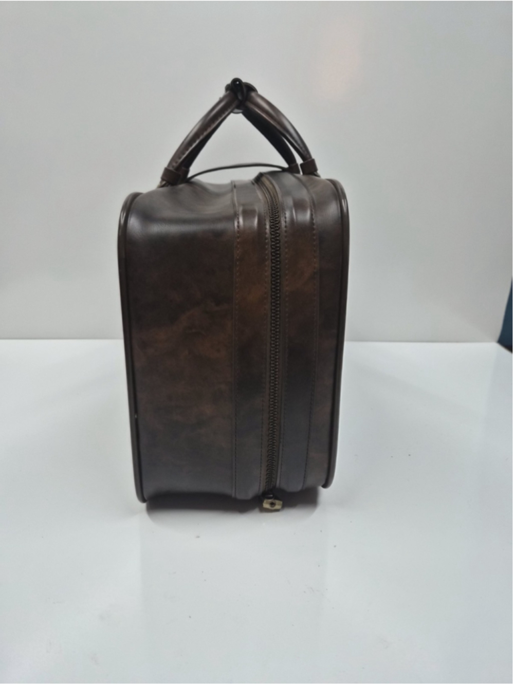 Vintage Invicta Leather Carry On Luggage Bag Brown Weekender Travel Suitcase - Picture 6 of 16